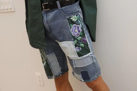 Clothing, Denim, Waist, Jeans, Pocket, Shorts, Textile, Hip, Knee, Trunk, 